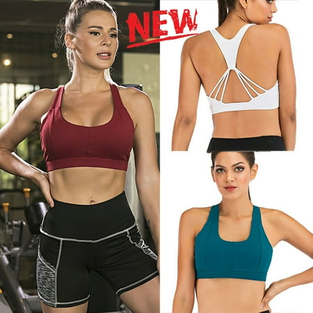 

Ladies Backless Sports Bra Padded Practical Seamless Yoga Fitness Workout Vest