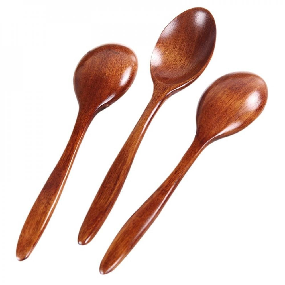 MEROTABLE Natural Wood Wave Spoon Easy To Clean Durable Wooden Spoon ...