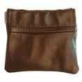 thumbnail image 2 of SILVERFEVER Leather Coin Purse Change Holder Squeeze Spring Closure Pouch w Key Ring, 3.5" by 3.5" - Great Gift for Men Women, 2 of 6