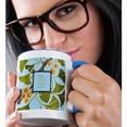 thumbnail image 2 of 3drose, Initial D- American Arts and Crafts Style Ginkgo Monogram Design, 11oz Two-tone Blue Mug, 2 of 6