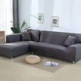 thumbnail image 1 of Elastic Solid Color Sofa Cover L Shaped Corner Couch Slipcover 1 2 3 4 Seater Chair Protector for Living Room, 1 of 7