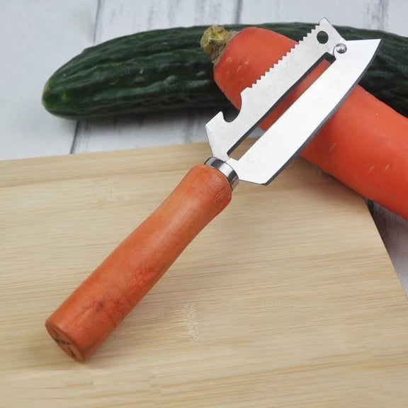 Stainless Vegetable Peeler, 2-in-1 Multifunctional Peeler, Kitchen Multi-function Stainless Steel Thickened Fruit Peeler Knife, Multi-functional Vegetable Peeler for Kitchen with Bottle Opener (1pcs)