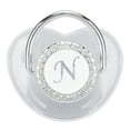 thumbnail image 1 of Silicone Baby Pacifier Silver A-Z Letters Safe BPA Free One Piece Seamless Pacifier with Lid for Infant 6-18 Months, 1 of 7