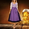 thumbnail image 2 of Xijirk Women Oktoberfest Dress Leopard Print Bodice Midi with Tie Waist Sash for Halloween and Festival Themed Party,S, 2 of 4