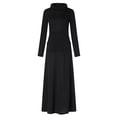 thumbnail image 3 of Vestidos largos lisos con bolsillos y manga larga para fiesta de noche para mujer, 3 of 6