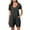 Dark Gray, variant on Rompers for Women Summer V-neck Sleeveless Scoop Neck Short Jumpsuits Loose Fit Button Overalls with Pockets Army Green 8(L)