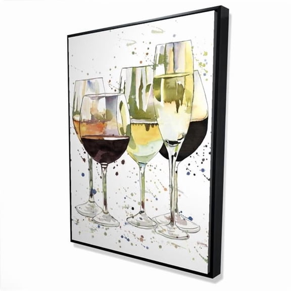 Begin Home Decor 2081-4836-GA112 36 x 48 in. Beautiful Wine Glasses - Kitchen Gastronomy Canvas Wall Art