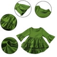 thumbnail image 4 of KYAIGUO Kids Baby Spring Summer T-Shirt Skirt Top for Girl,Little Girls Medium Long Sleeves Solid Color Round Neck Shirt Toddler Ruffled Casual Clothes for 1-6T, 4 of 9