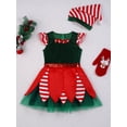 thumbnail image 3 of inhzoy Kids Girls Christmas Elf Dress-Up Xmas Holiday Sequins Tutu Dress Green-A 16, 3 of 5