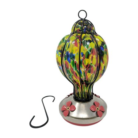 Gianna S Home Hand Blown Glass Hummingbird Feeder Walmart Com