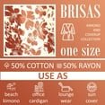 thumbnail image 5 of Brisas Discharge Printed Brown/Beige Beach Cover Up for Women Used as Swimsuit, Cardigan, Kimono for Super Soft Loungewear, Travel and Holiday - Floral Print, 5 of 5