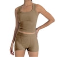thumbnail image 3 of Aihuaihua Women's Casual Solid Color Slim Fit Tank Top and High Waist Shorts Two Piece Summer Outfit, 3 of 9