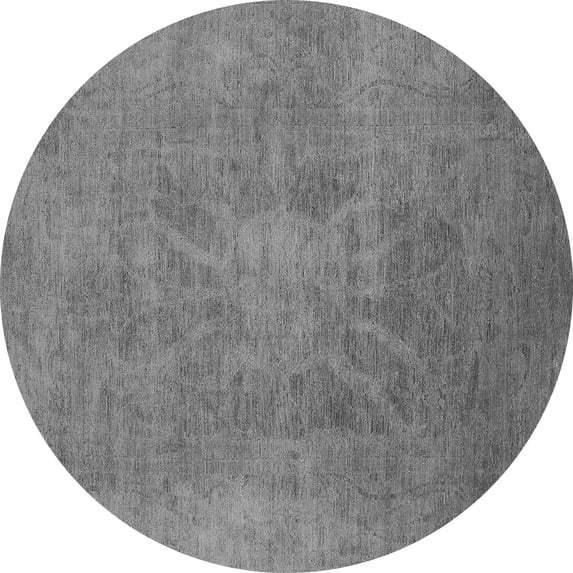 Ahgly Company Indoor Round Oriental Gray Industrial Area Rugs, 3' Round