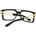 thumbnail image 3 of Montura de gafas cuadradas sin receta con lentes transparentes para hombre Wo, 3 of 5
