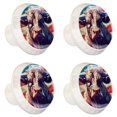 thumbnail image 2 of 4 Pcs Cow American Flag Knobs for Kitchen Cabinet Cupboard Dresser Bookcase Drawer Pulls Handles Round Home Decor, 2 of 8