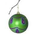 thumbnail image 4 of Perfect Holiday Handpainted 1-Piece Shatterproof Christmas Ornament Set, 3.9-Inch, Purple Matte Ball with Peacock and Acrylic Diamond, 4 of 4