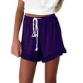 thumbnail image 2 of Seductiva Purple Clothing Women's Casual Shorts Womens Lightweight Shorts Casual Baggy Trendy Short Pants Elastic Waist Drawstring Comfy Shorts, 2 of 6
