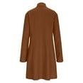 thumbnail image 5 of Long Winter Trench Coat Overcoat For Ladies With Slim Fit Design Color: Brown Size: XL, 5 of 7