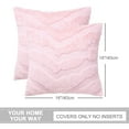 thumbnail image 6 of PiccoCasa Set of  2 Faux Fur Decorative Throw Pillow Covers Soft, 16 x 16 Inch Pale Pink, 6 of 7
