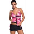 thumbnail image 1 of Womens Summer Colorblock Tankini Top and Bottom Set Swimsuit, 1 of 2