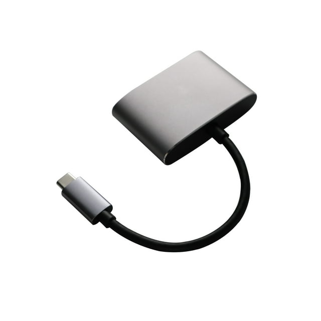 Onn. USB-C, HDMI, USB 3.0 3-in-1 Adapter with Power Delivery 3.0 - Grey