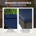 thumbnail image 4 of Outdoor 2 PE Rattan Sun Bathing Chairs w/ Cushions & Pillows, Dark Blue, 4 of 8