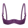 thumbnail image 3 of Sujetador push up de encaje con aros y copa 1/2 para mujer, lencería, sujetador abierto en el pecho, sujetador con tirantes ajustables y relleno de esponja, ropa interior, 3 of 5