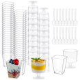 thumbnail image 1 of Vasos de postre UrbanRoots de plástico transparente, paquete de 150 con cucharas, 1 of 7
