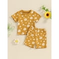 thumbnail image 2 of Toddler Girls Summer Shorts Sets, Short Sleeve Floral/Butterfly Print Tops Shorts Sets, 2 of 8
