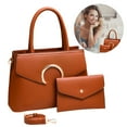 thumbnail image 2 of Huhudde Stylish 2pcs Handbag Set for Women Large Capacity Shoulder Purse PU Leather Crossbody Bag Top Handle Purses, 2 of 20