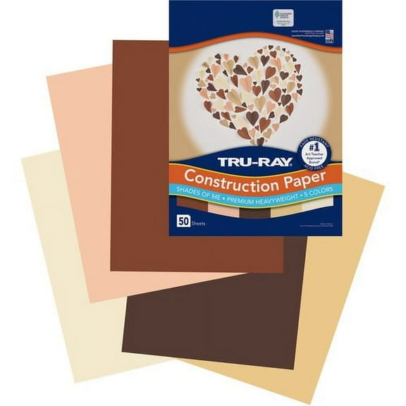 Tru-Ray Construction Paper - Art Project, Craft Project - 9"Width x 12"Length - 76 lb Basis Weight - 50 / Pack - Assorted - Fiber, Sulphite | Bundle of 2 Packs