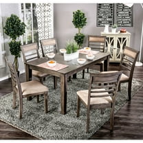Furniture of America Mason Contemporary 7-Piece Wood Dining Set, Gray