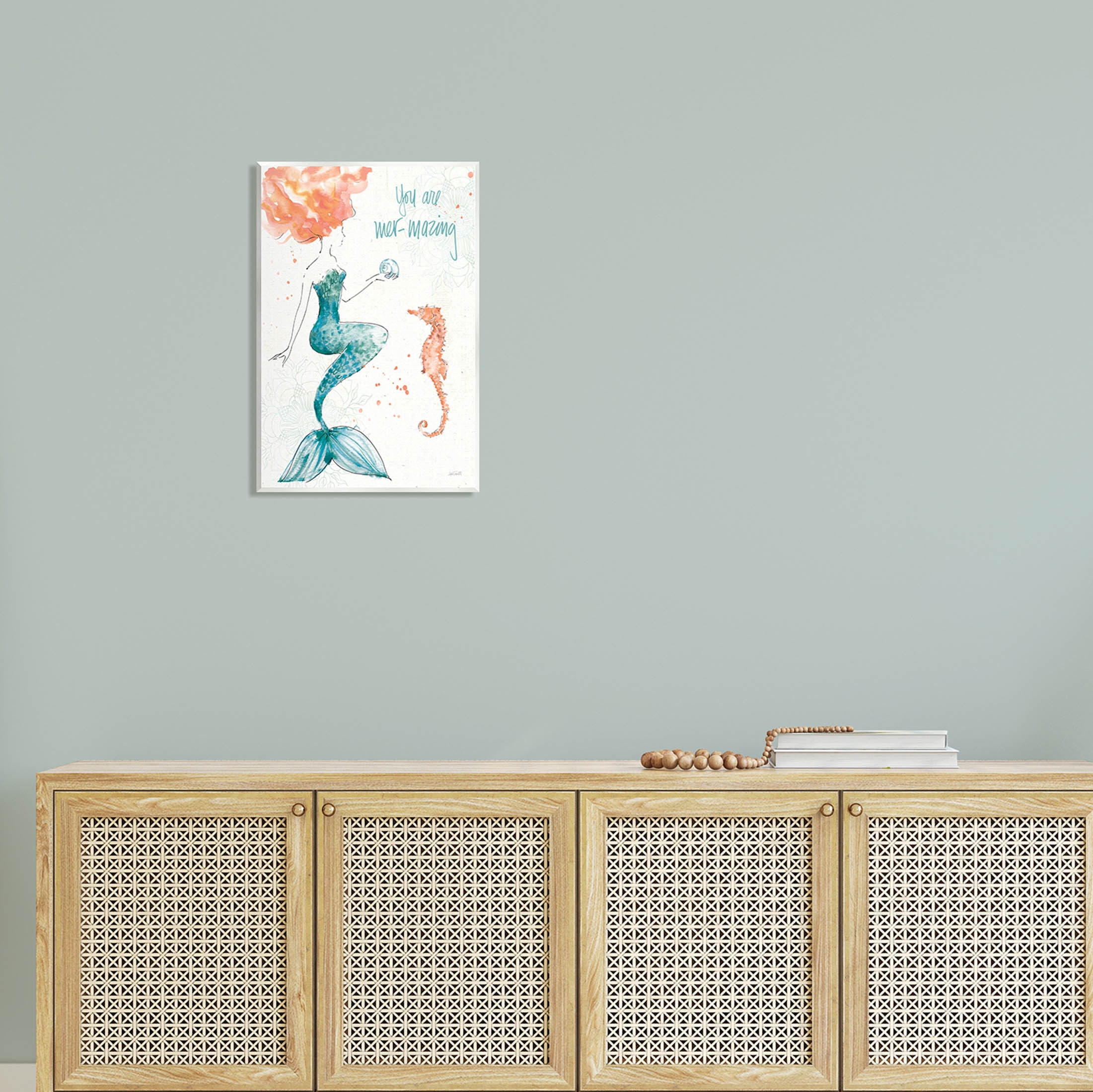 Stupell Industries Mer-Mazing Uplifting Mermaid Phrase Graphic Art Unframed Art Print Wall Art, Design by Anne Tavoletti