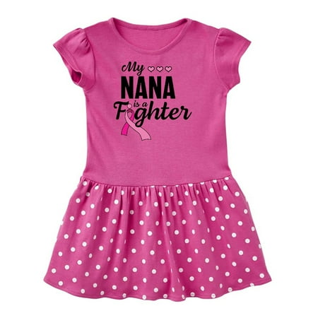 

Inktastic Breast Cancer Awareness My Nana is a Fighter Gift Toddler Girl Dress