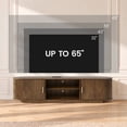 thumbnail image 3 of Doyolan 55" Fluted TV Stand with Power Outlet, Mid-Century Modern TV Console with 2 Sliding Tambour Doors, Wood Entertainment Center with Storage Shelves, USB & Type-C Charging Station, Walnut, 3 of 8