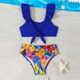 thumbnail image 2 of Ticikt Girls Two Piece Swimsuits for Swimming Beach Sun UPF 50+ Rash Guard Bikini with High Waist Bottoms,Color:Blue,Size:3-4 Years, 2 of 7
