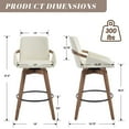 thumbnail image 5 of Dayalane Modern Swivel Counter Stools Set of 4, 26" Upholstered Bar Stools with Backrest for Kitchen Island, Mid Century Counter Height Barstools with Wood Legs for Home Bar Dining Room Bistro, Beige, 5 of 9