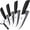 White, variant on Ceramic Knives Kitchen 6-inch Chef Knife Paring Knife Set with Covers Rust Proof Fruit Vegetable Cooking Tool, 3" 4" 5" Black Knife Set