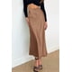 thumbnail image 5 of Falda PRETTYGARDEN Satinada Midi de Cintura Alta Otoño 2025 Coffee S, 5 of 7
