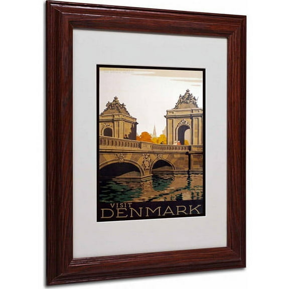 Trademark Fine Art "Denmark" Matted Framed Art by Vintage Apple Collection, Wood Frame