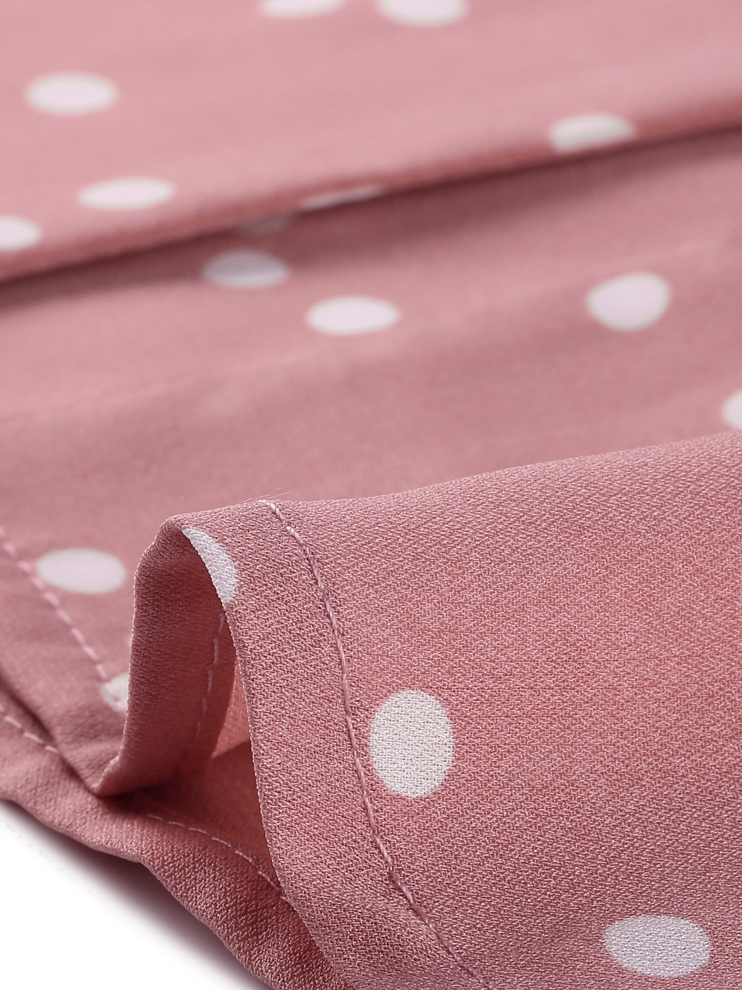 DARING DIVA Women's V Neck Polka Dots 3/4 Sleeve Casual Button Blouse L Pink