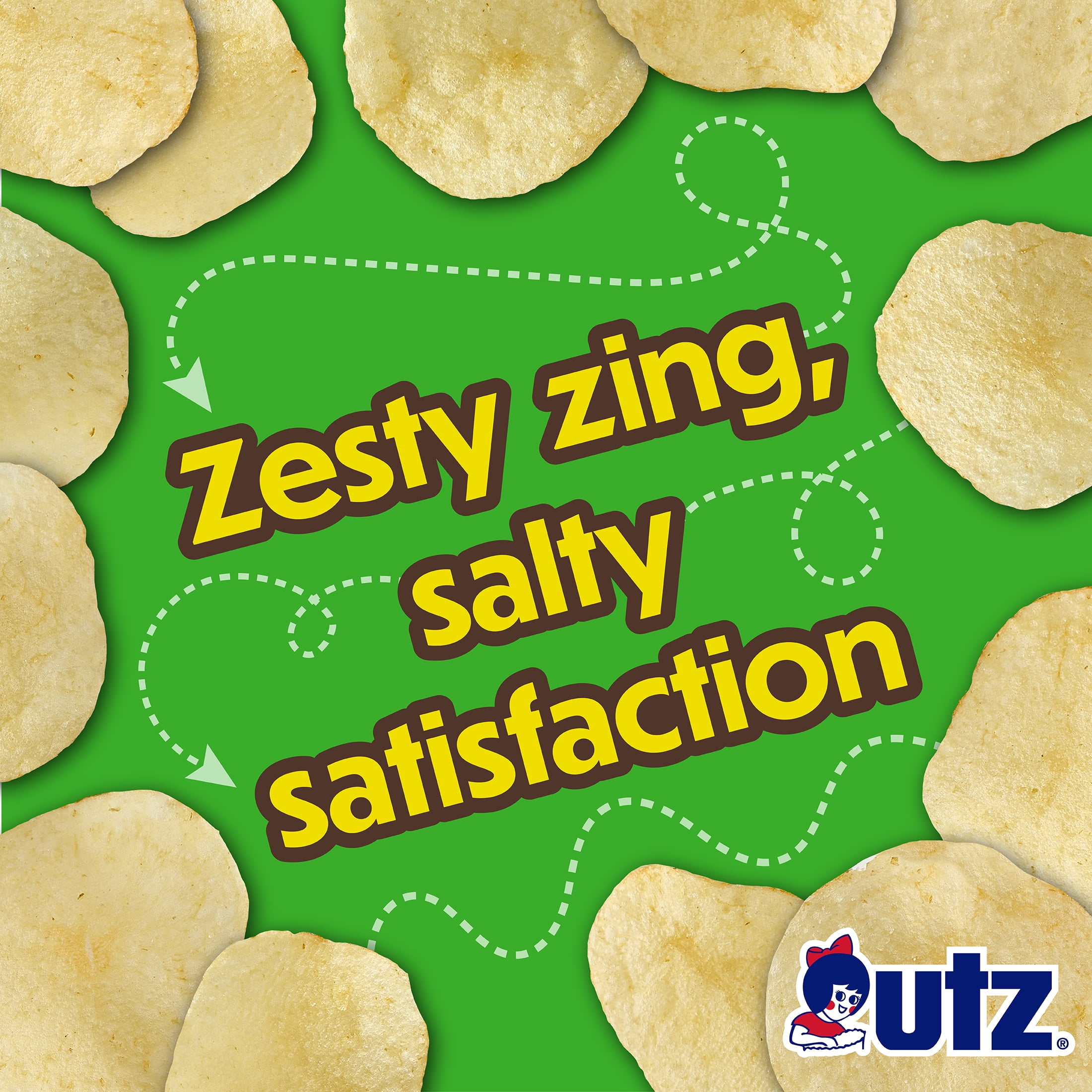 (3 pack) Utz Salt 'n Vinegar Potato Chips, Gluten-Free, Family Size, 7.75 oz Bag