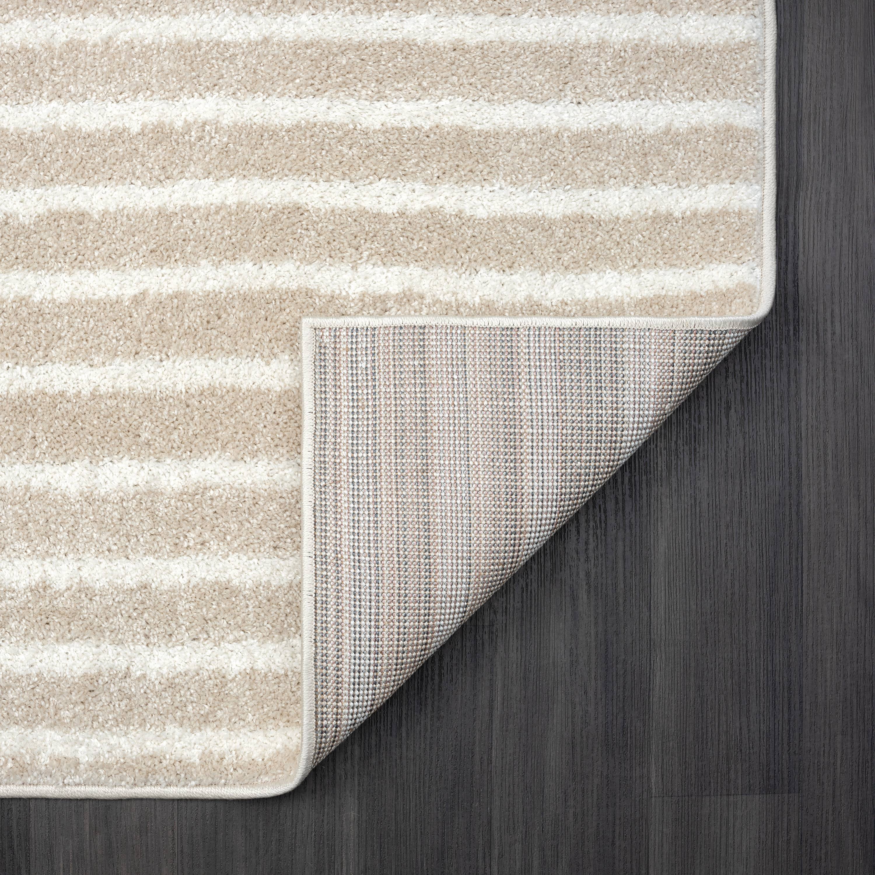 Abani Nuevo Collection Area Rug Mid Century Modern Bedroom Living Room Decor Floor Rug 8 x 10 Cream