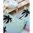 thumbnail image 3 of Outdoor Throw Pillow Cover Tropical Palm Tree Silhouette Waterproof Cushion Covers 2 Pack Summer Teal Pink Sunset Glow Pillow Cases Home Decoration for Patio Garden Couch Sofa, 3 of 7