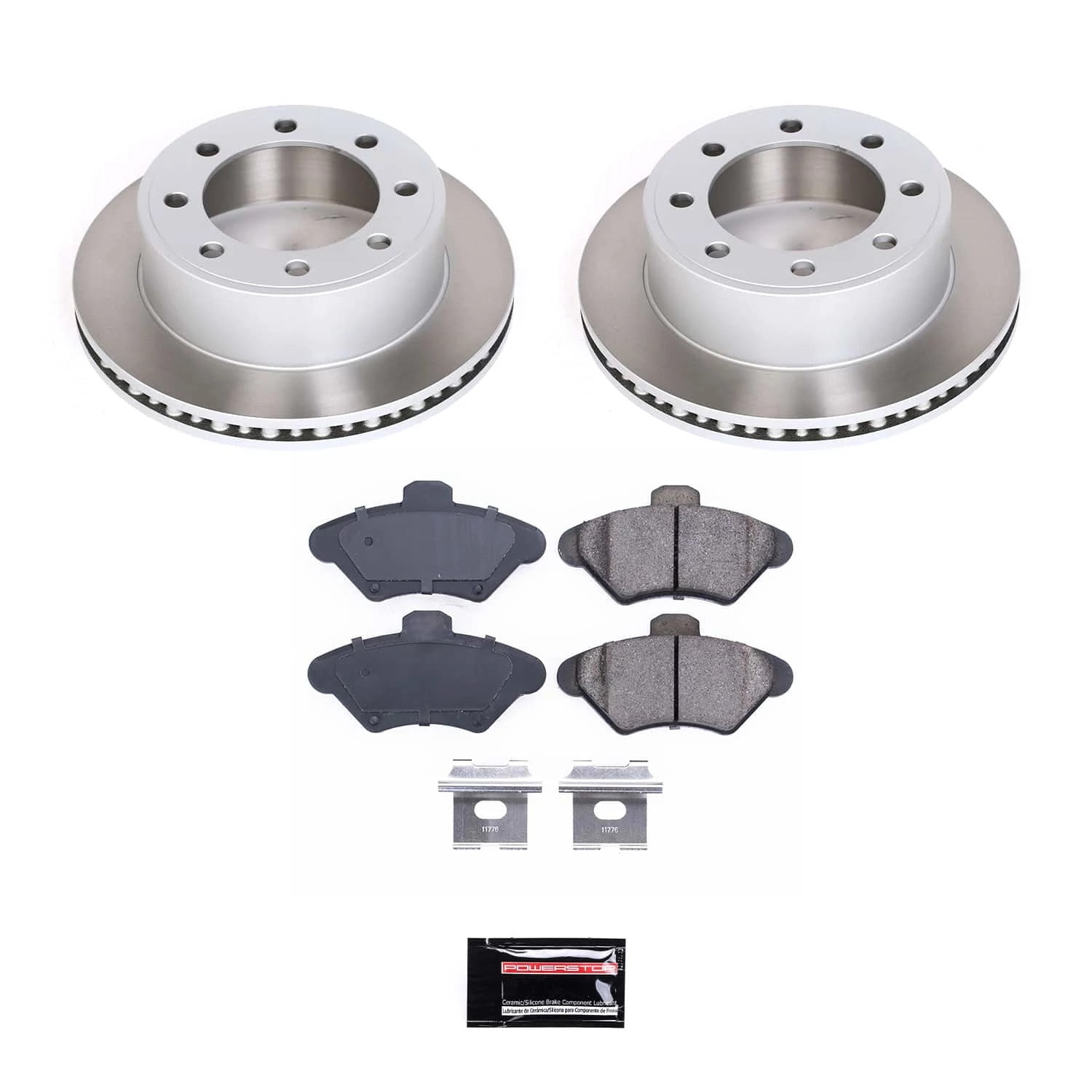 PowerStop Front Semi-Coated Rotor and Low-Dust Ceramic Brake Pad Kit SC1299