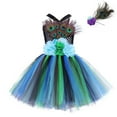 thumbnail image 1 of Icvfdpl Tenues d'Été pour Filles Robe Robe Robe Tutu Robe en Tulle Robes de Carnaval avec Couvre-Chef Ensemble 2 Pcs Doux pour la Peau 5-6 Ans, 1 of 7