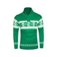 thumbnail image 2 of Liacowi Men's Christmas Sweater Snowflake Print Long Sleeve Henley Neck Pullover Men Fall Loose Casual Christmas Knitwear Sweater, 2 of 5