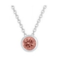 thumbnail image 2 of 18k White Gold Tourmaline Bezel Round Pendant Necklace Plated by Paris Jewelry, 2 of 4