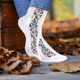 thumbnail image 4 of Elainilye Fashion Women's Socks Winter Short Socks Embossed Pattern Retro Versatile Mid Length Socks Great Gifts for Women, 4 of 5