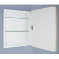 thumbnail image 3 of 16x20 Austin Farmhouse Metal Framed Rounded Rectangle Recessed Bathroom Medicine Cabinet, Beveled Mirror, 14x18 in-Wall Opening, Powder-coated Steel, Adjustable Glass Shelves, Magnet Close, White, 3 of 5